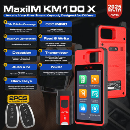 Autel MaxiIM KM100 Advanced One-Minute Key Generation Tool IMMO Key programming Key Renewal and Transponder Editing PK IM508S Ai-TechWorld 