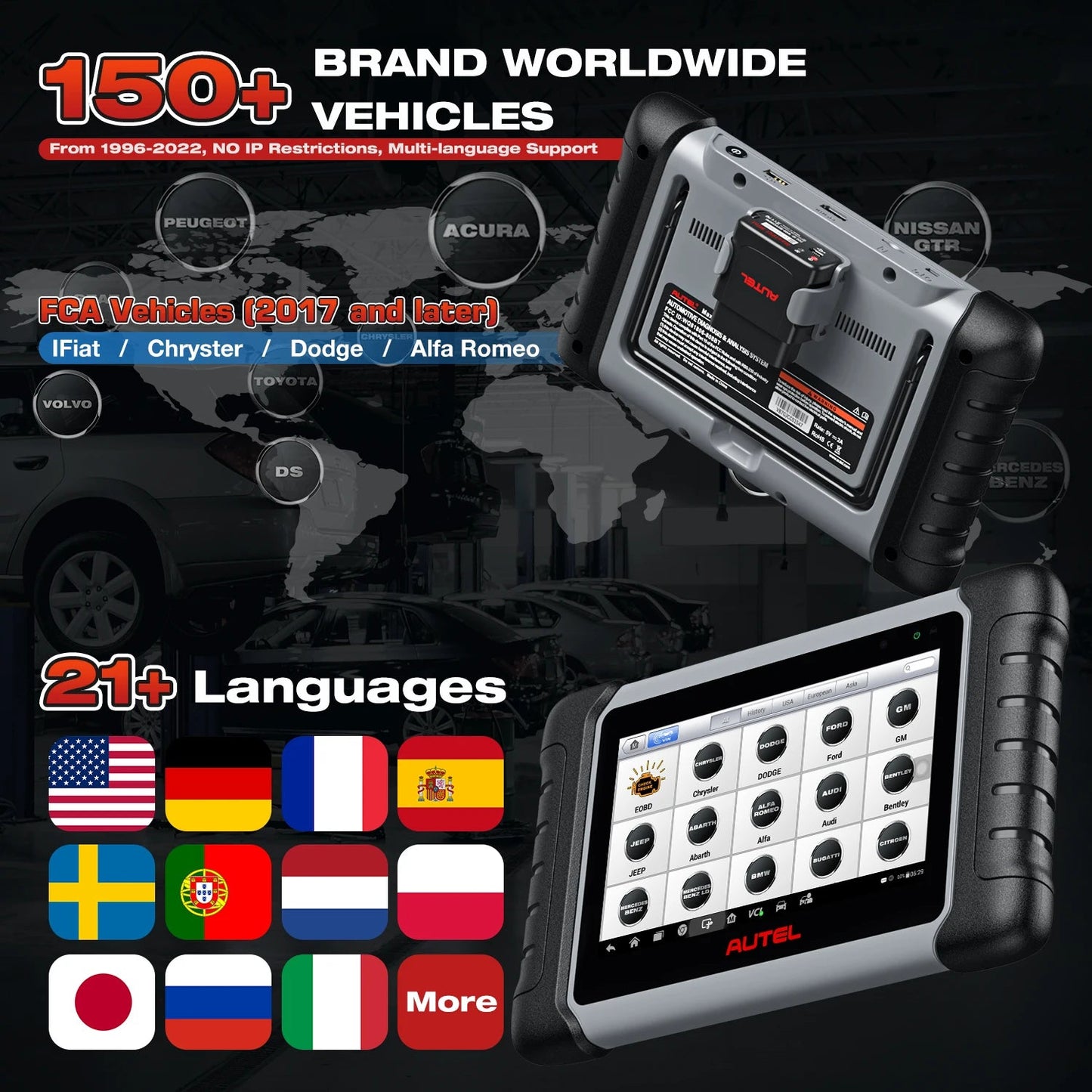 Autel MaxiCOM MK808BT PRO Car Automotivo Diagnostic Tools Bluetooth OBD2 Scanner Code Reader Diagnosis Tool PK MK808KBT MK808S Ai-TechWorld 