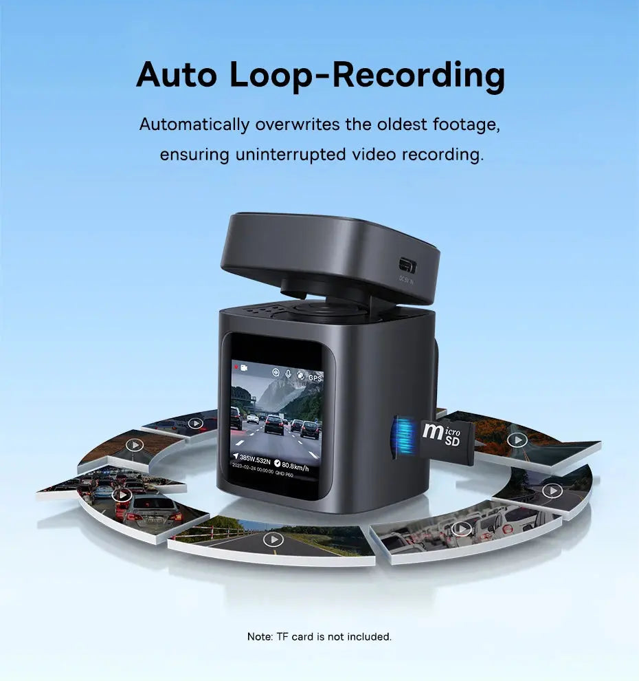 Baseus 3K Dash Cam VD1 Front and Rear Cam HD Built-in GPS Galileo Supercapacitor Car DVR Car Camera Recorder Support 24H Parking Ai-TechWorld 