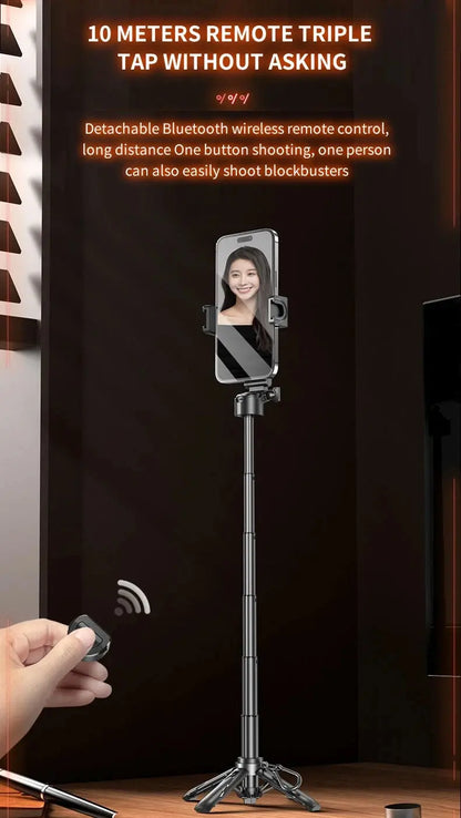 Newly Upgraded Design Mini Bluetooth Portable Telescopic Multifunctional Tripod Phone Selfie Stick Ai-TechWorld 