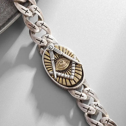 Men's Classic God's All Seeing Eye Masonic Symbol Bracelet Fashion Braided Cross Bracelet Religious Prayer Amulet Jewelry Ai-TechWorld 