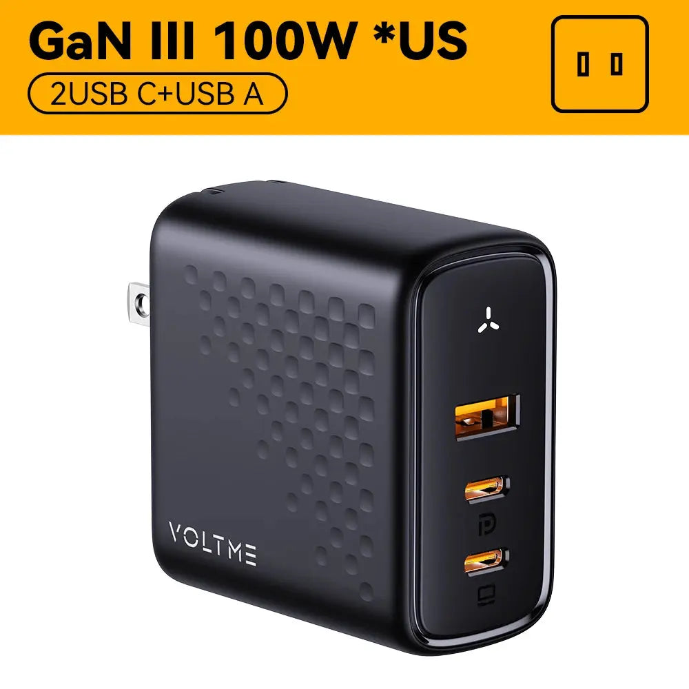 VOLTME 100W GaN Charger For Macbook Tablet USB Type C Charger Fast Charging Charger For iPhone 15 14 13 12 Quick Charge 4.0 3.0 Ai-TechWorld 