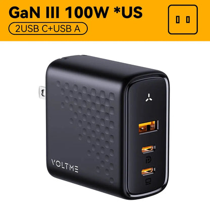 VOLTME 100W GaN Charger For Macbook Tablet USB Type C Charger Fast Charging Charger For iPhone 15 14 13 12 Quick Charge 4.0 3.0 Ai-TechWorld 