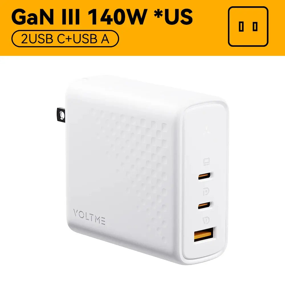 VOLTME GaN Charger 140W USB Type C PD3.1 Fast Charge For Macbook pro 16″ Quick Charge 5.0 Phone Charger For iPhone 15 Pro Max Ai-TechWorld 