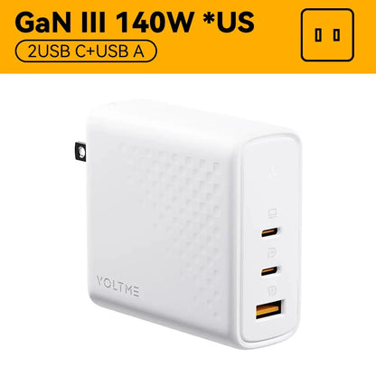 VOLTME GaN Charger 140W USB Type C PD3.1 Fast Charge For Macbook pro 16″ Quick Charge 5.0 Phone Charger For iPhone 15 Pro Max Ai-TechWorld 