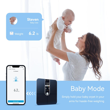 Scale for Body Weight, Smart Scale with 8-in-1 VA Display, High Precision Bathroom Digital Scale for Body Weight Heart Rate BMI Ai-TechWorld 