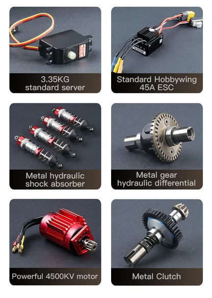 KF16 1:12 High Speed Drift Racing 70KM/H Brushless Motor 4WD 3S 3200mah RC Off Road Car Monster Trucks Toys for For Kids Gifts Ai-TechWorld 