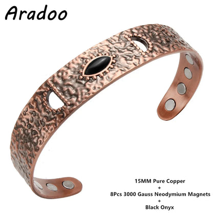 ARADOO Copper Bracelets for Women 99% Pure Copper Handwoven Bracelet Cuff Bangle Ai-TechWorld 