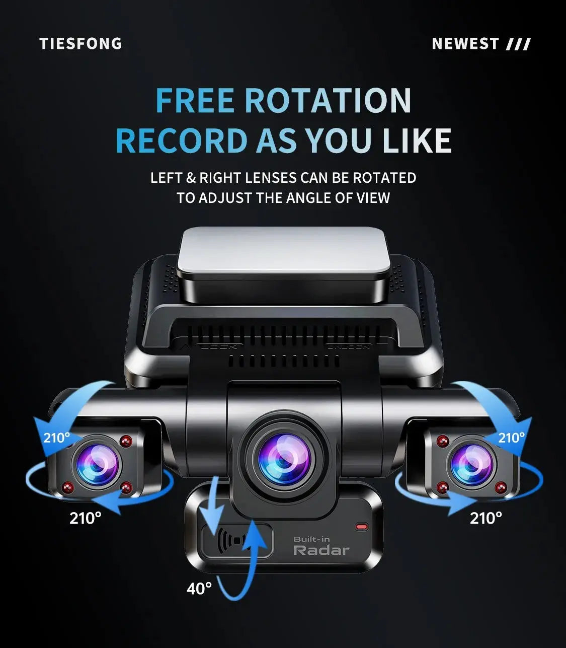 4CH GPS Dash Cam Front 4K/2K+3*1080P 360 24H Parking Mode WiFi Ai-TechWorld 