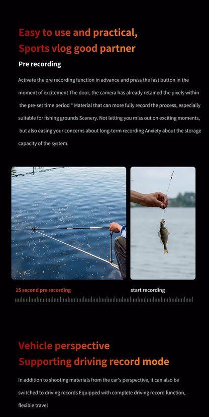 CERASTES V10 5K Action Camera Electronic Image Stabilization 2" Touch LCD 4K Waterproof Action Camera Dashcam Motion Detection Ai-TechWorld 