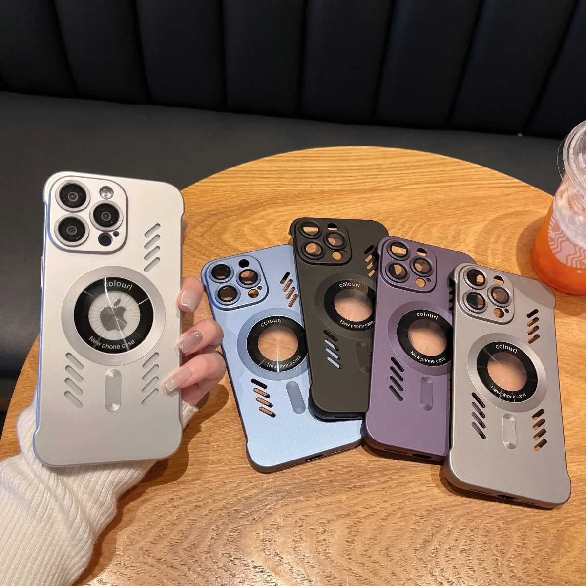 For Magesafe Magnetic Logo Hole Slim Frameless Case For iPhone 16 15 14 13 Pro Max Heat Dissipation Hard PC Lens Protector Cover Ai-TechWorld 