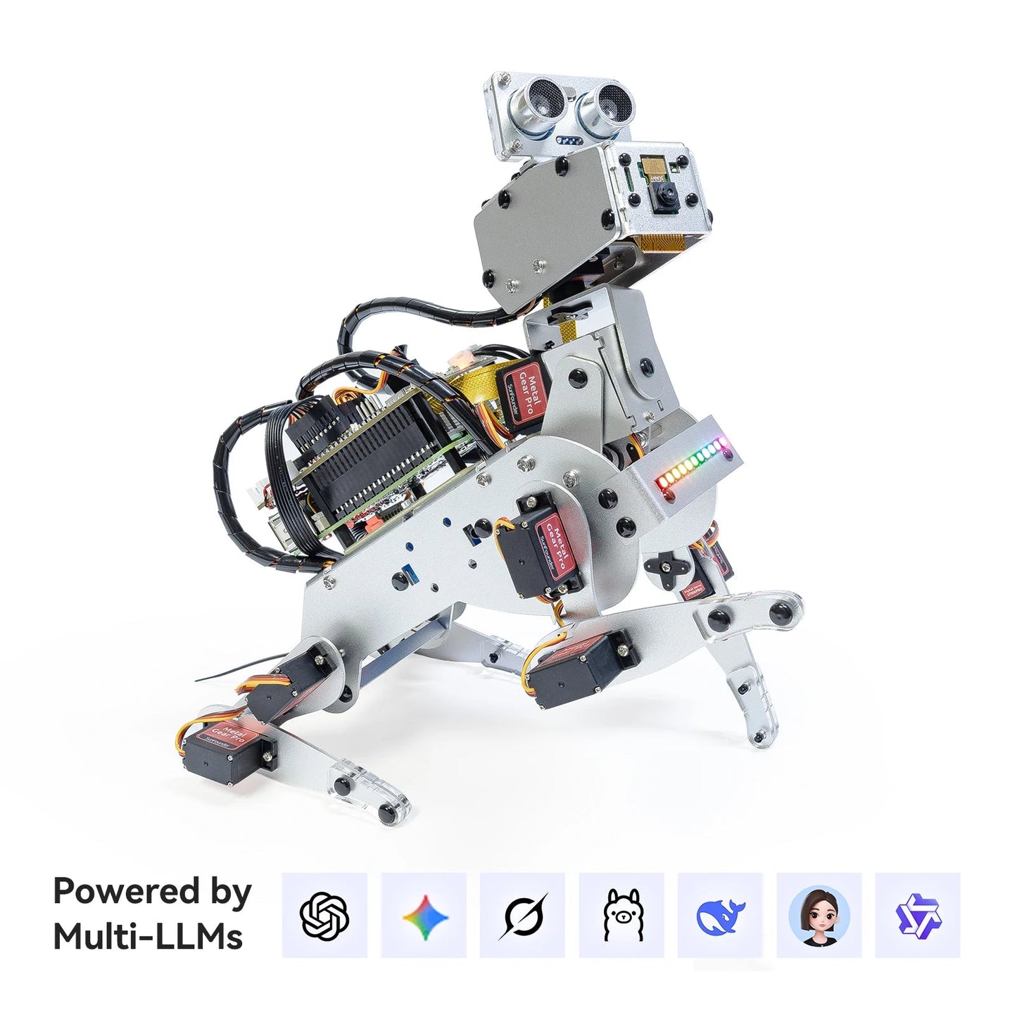 SunFounder PiDog AI Robot Dog Kit for Raspberry Pi 5/4/3B+/3B/Zero 2(Not included)LLMs ChatGPT-4o/Gemini/Grok,App Control Ai-TechWorld 