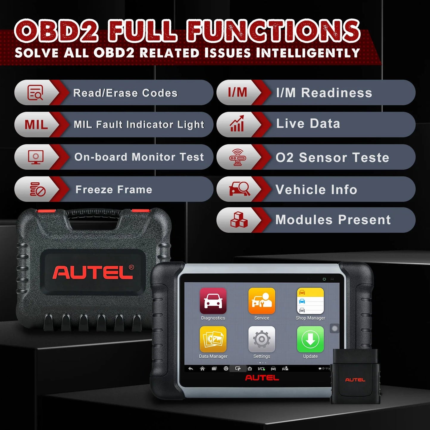 Autel MaxiCOM MK808BT PRO Car Automotivo Diagnostic Tools Bluetooth OBD2 Scanner Code Reader Diagnosis Tool PK MK808KBT MK808S Ai-TechWorld 
