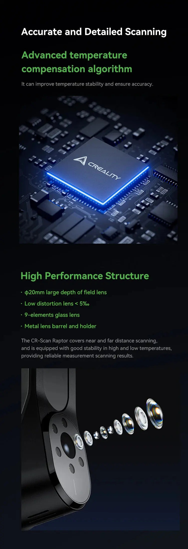 Creality 3D Scanner CR-Scan Raptor Blue NIR Light 0.02mm Accuracy 60FPS Anti-Shake Tracking Scanning Color Scanner for 3D Printe Ai-TechWorld 