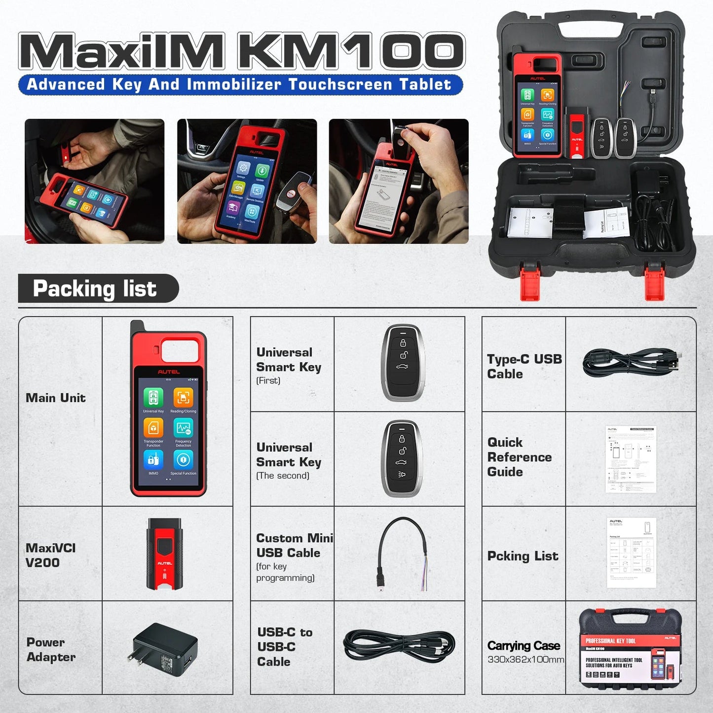 Autel MaxiIM KM100 Advanced One-Minute Key Generation Tool IMMO Key programming Key Renewal and Transponder Editing PK IM508S Ai-TechWorld 