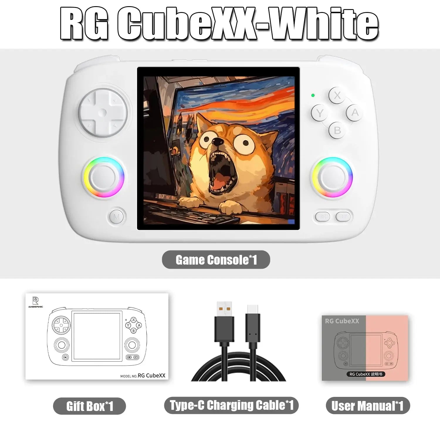 Anbernic RG CubeXX Retro Handheld Game Console 3.95 Inch IPS Screen Linux System Built-in 64G TF Card 5056 Games Support HD Out Ai-TechWorld 