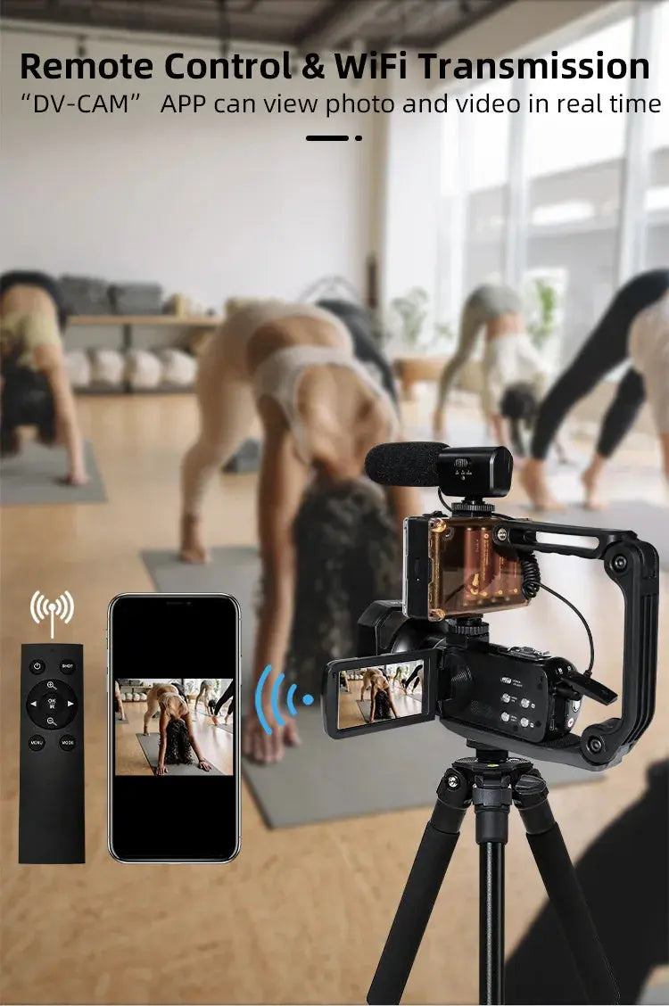 4K Ultra HD Digital Camera 3.0 Inci 48MP 18X Zoom Wifi Camcorder with Windproof Microphone Fill Light Video Vlogging For YouTube Ai-TechWorld 