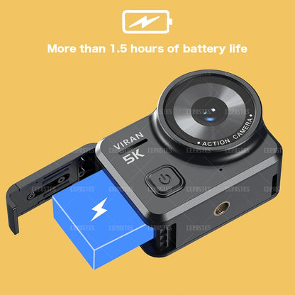 CERASTES V10 5K Action Camera Electronic Image Stabilization 2" Touch LCD 4K Waterproof Action Camera Dashcam Motion Detection Ai-TechWorld 