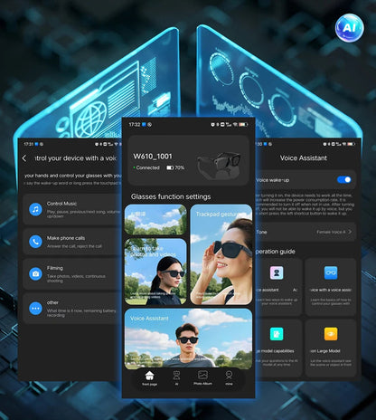 Xiaomi 800W Pixel Smart Glasses With AI Camera Recognition Video Recording Bluetooth Calling Music Playback Glasses For Gifts Ai-TechWorld 