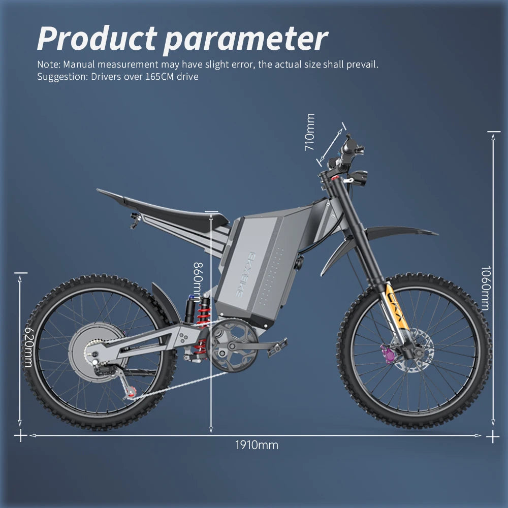 EKXBIKE GTS Electric Motorcycle for Adults 8000W Peak Electric Dirt Bike for Adults with 72V 30AH Battery Ai-TechWorld 