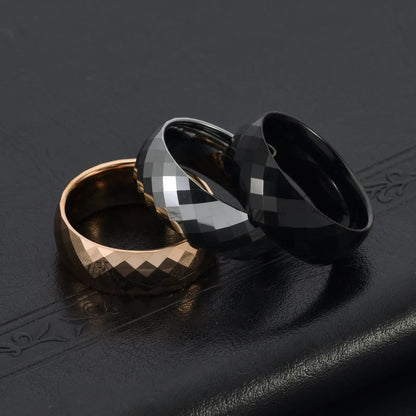 Tungsten Steel Ring Rhombus Luxury Simple Fashion Tungsten Ring Couples Ring Ai-TechWorld 