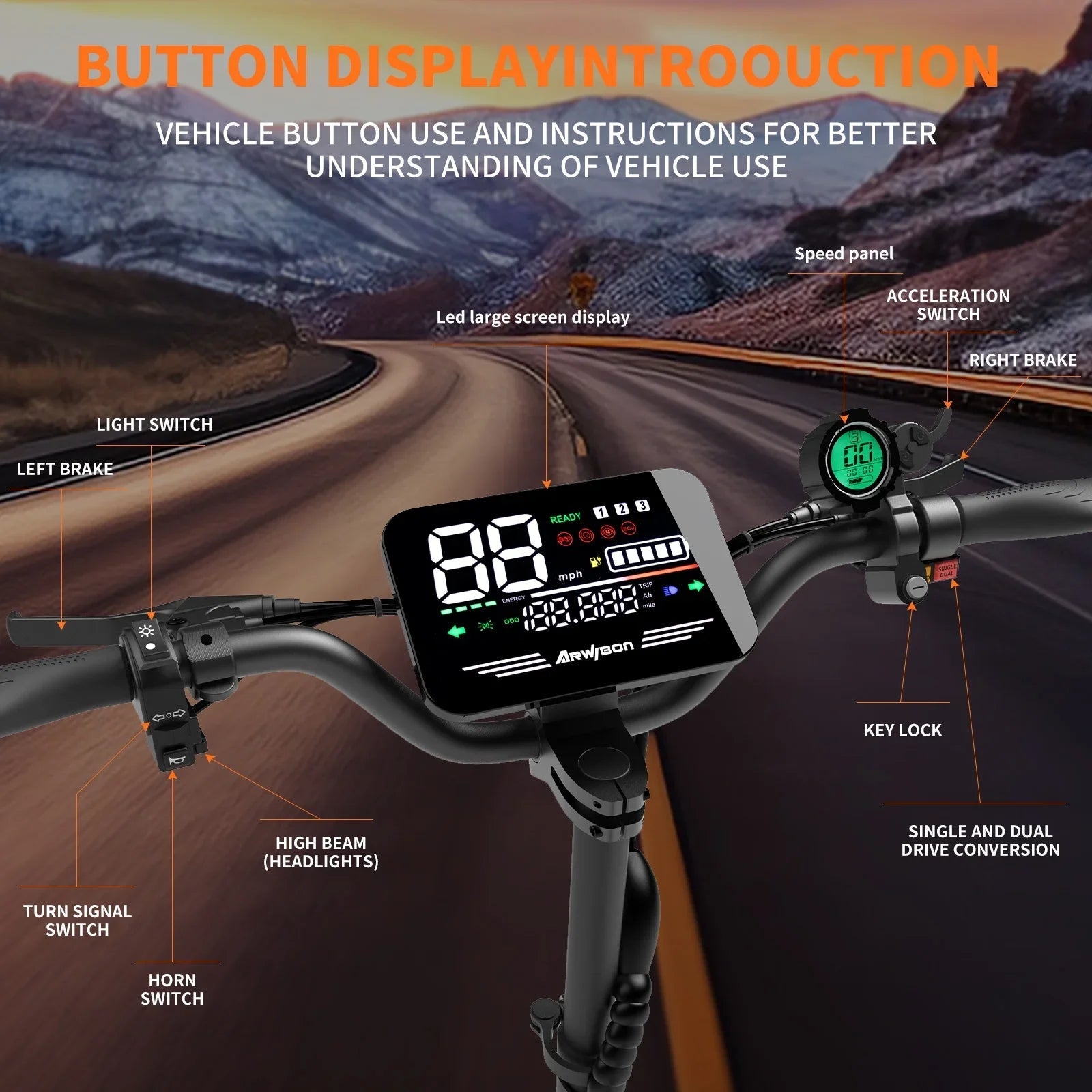 Arwibon 5600W Adult Electric Scooter Dual Motor Top Speed 46MPH,60V27AH, 11-inch Off-Road Tires Sport Folding eScooter with Seat Ai-TechWorld 