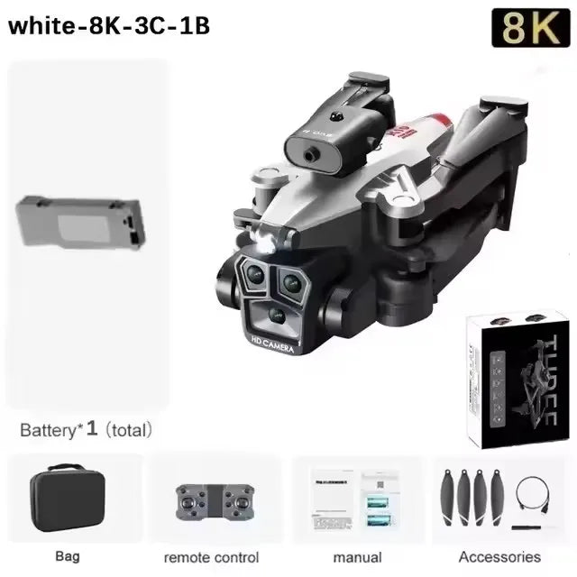 K10 Max 4k/8k Drone Profesional With Three Camera Intelligent Optical Flow Localization Four-way Obstacle Avoidance Toy plane Ai-TechWorld 