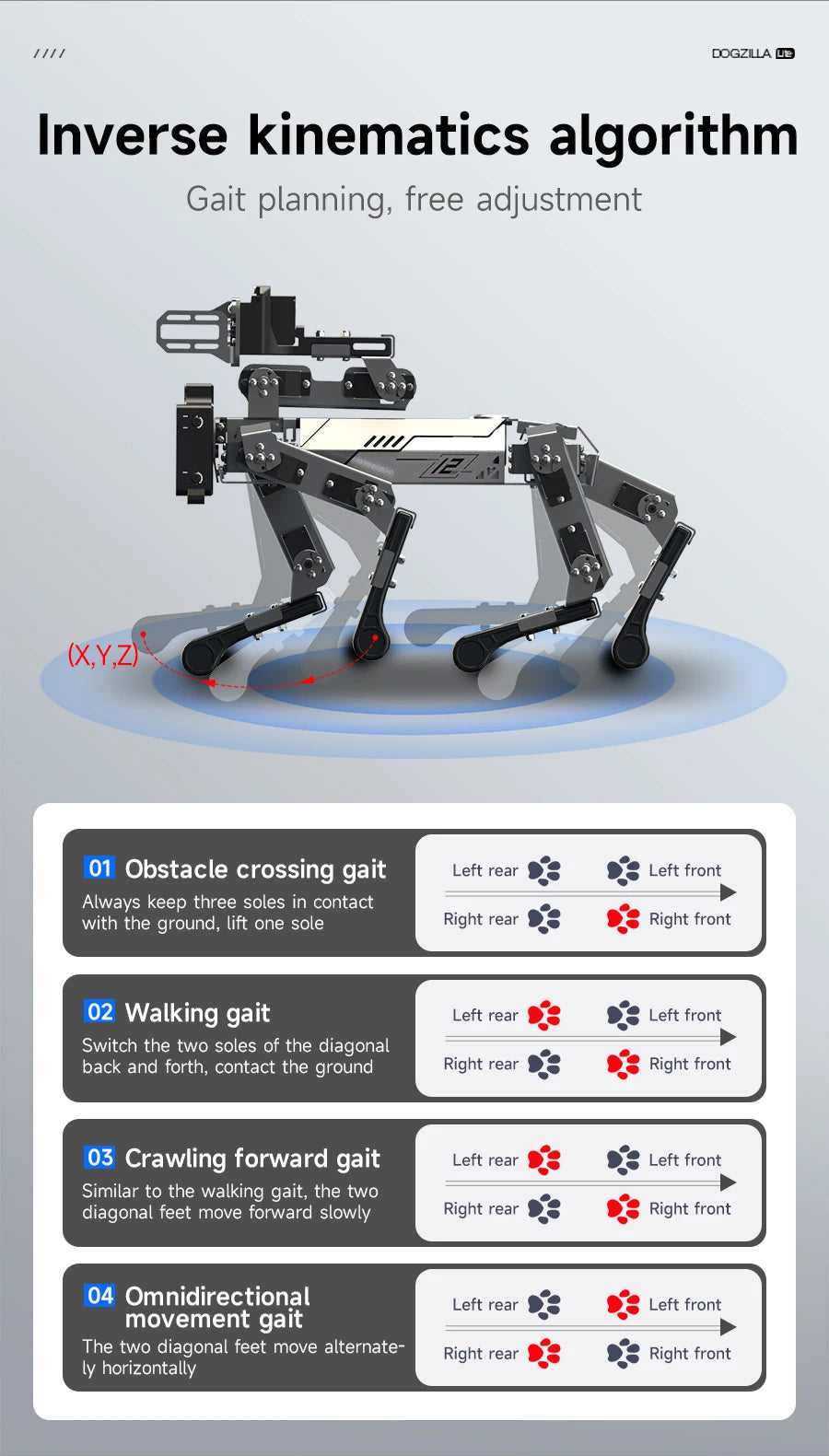 Yahboom DOGZILLA-Lite Quadruped Bionic Robot Dog AI Vision Large Model Intelligent Programming Electronic Kit for Raspberry Pi Ai-TechWorld 