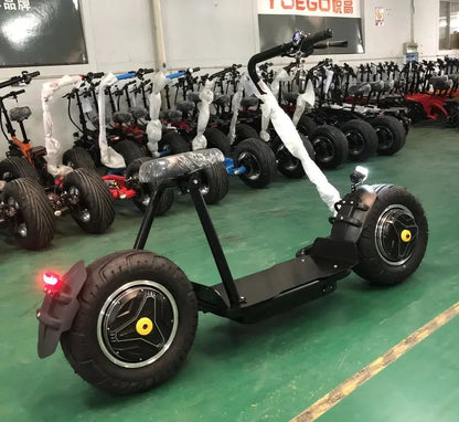 Qiaozhi Newest Design Big Two Wheels Fat Tyre Citycoco 1500W Max Disc Brake Electric Scooters Steel Frame Ai-TechWorld 