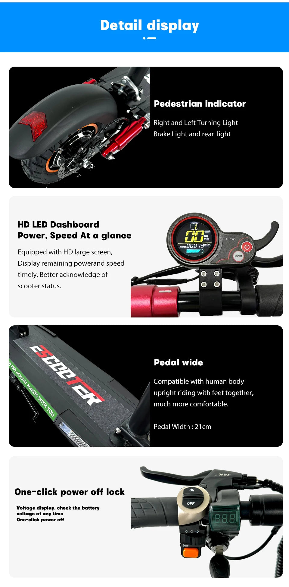 EU USA Warehouse Adult Electric Scooter 48v 13ah 16Ah Escooter Kick Scooter Lightweight Long Range 35-55km Scooters 800w Ai-TechWorld 