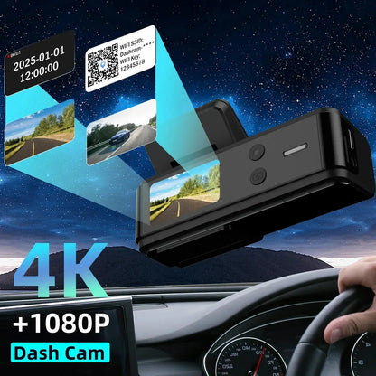 QOZ 4K UHD Dash Cam WIFI GPS Car DVR Front and Rear Dual Lens Auto Car Drive Recorder Night Vision G-Sensor 24H Parking Monitor Ai-TechWorld 