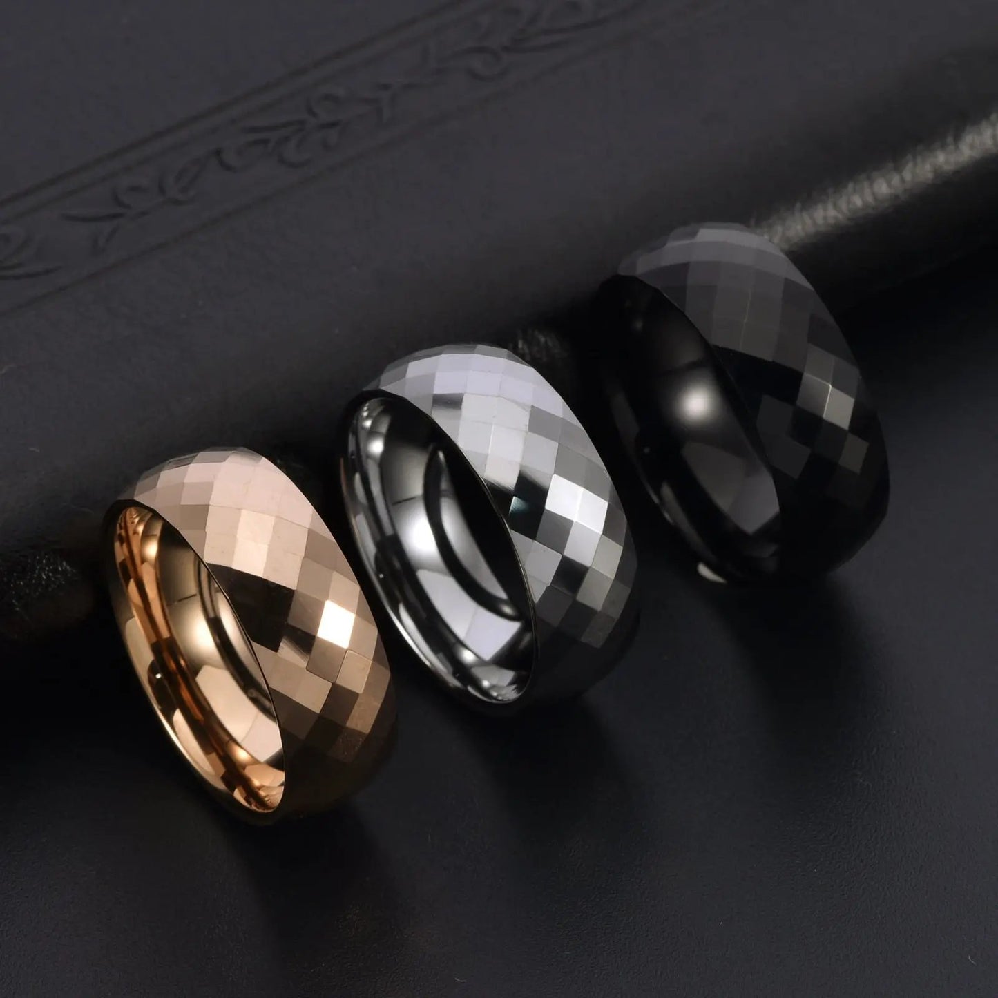 Tungsten Steel Ring Rhombus Luxury Simple Fashion Tungsten Ring Couples Ring Ai-TechWorld 