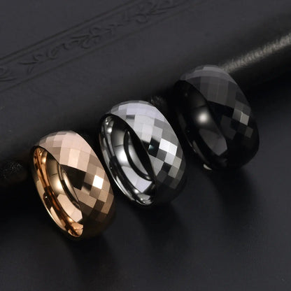 Tungsten Steel Ring Rhombus Luxury Simple Fashion Tungsten Ring Couples Ring Ai-TechWorld 