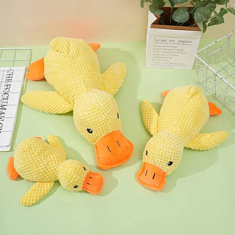 Plush Companion Sleeping Duck Dog Toys for Small Large Dogs Bite Resistant Teeth Grinding Sound Relief Duck Sound Toy Ai-TechWorld 