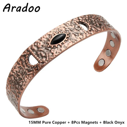ARADOO Pure Copper Bracelets for Women 3500 Gauss Magnetic Therapy Braided Cuff Bangle Jewelry Gift Ai-TechWorld 
