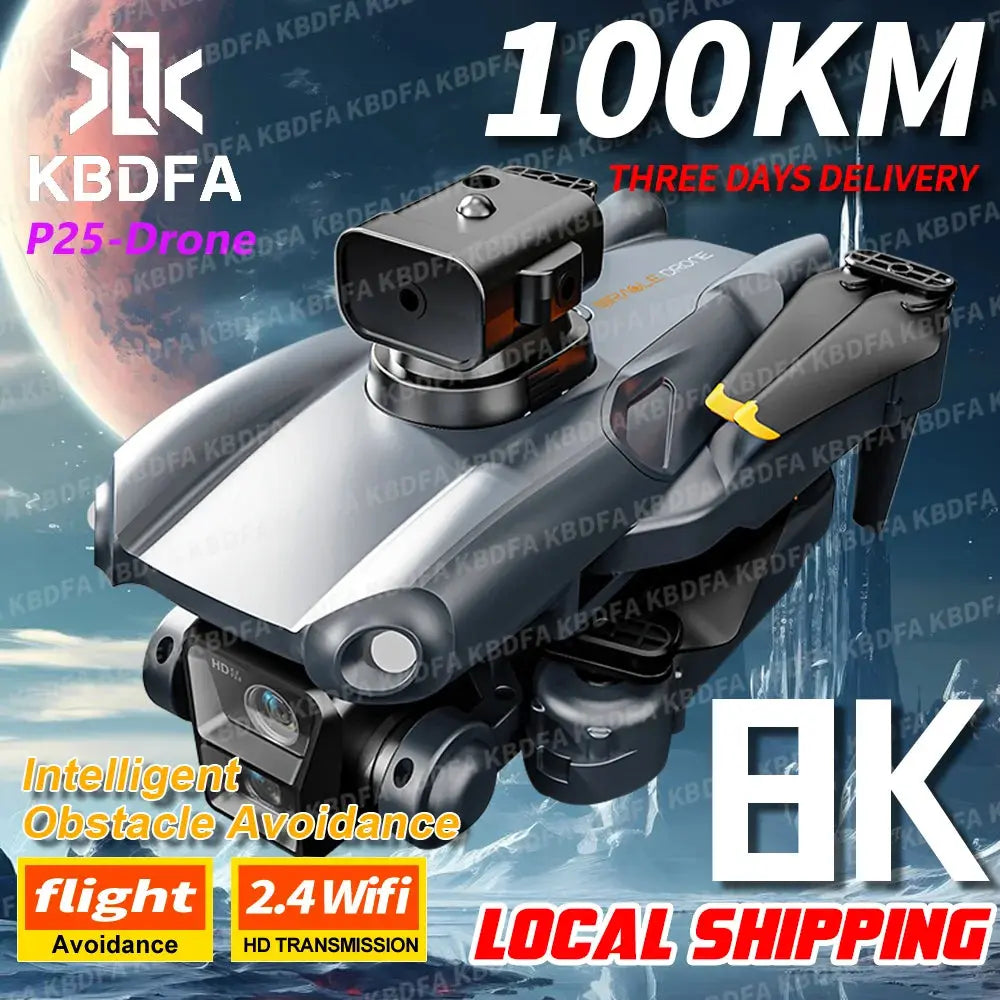 KBDFA P25 Drone 4K 8K HD Camera Aerial Photography Foldable RC Quadcopter Obstacle Avoidance Mini UAV Remote Control Toys Ai-TechWorld 