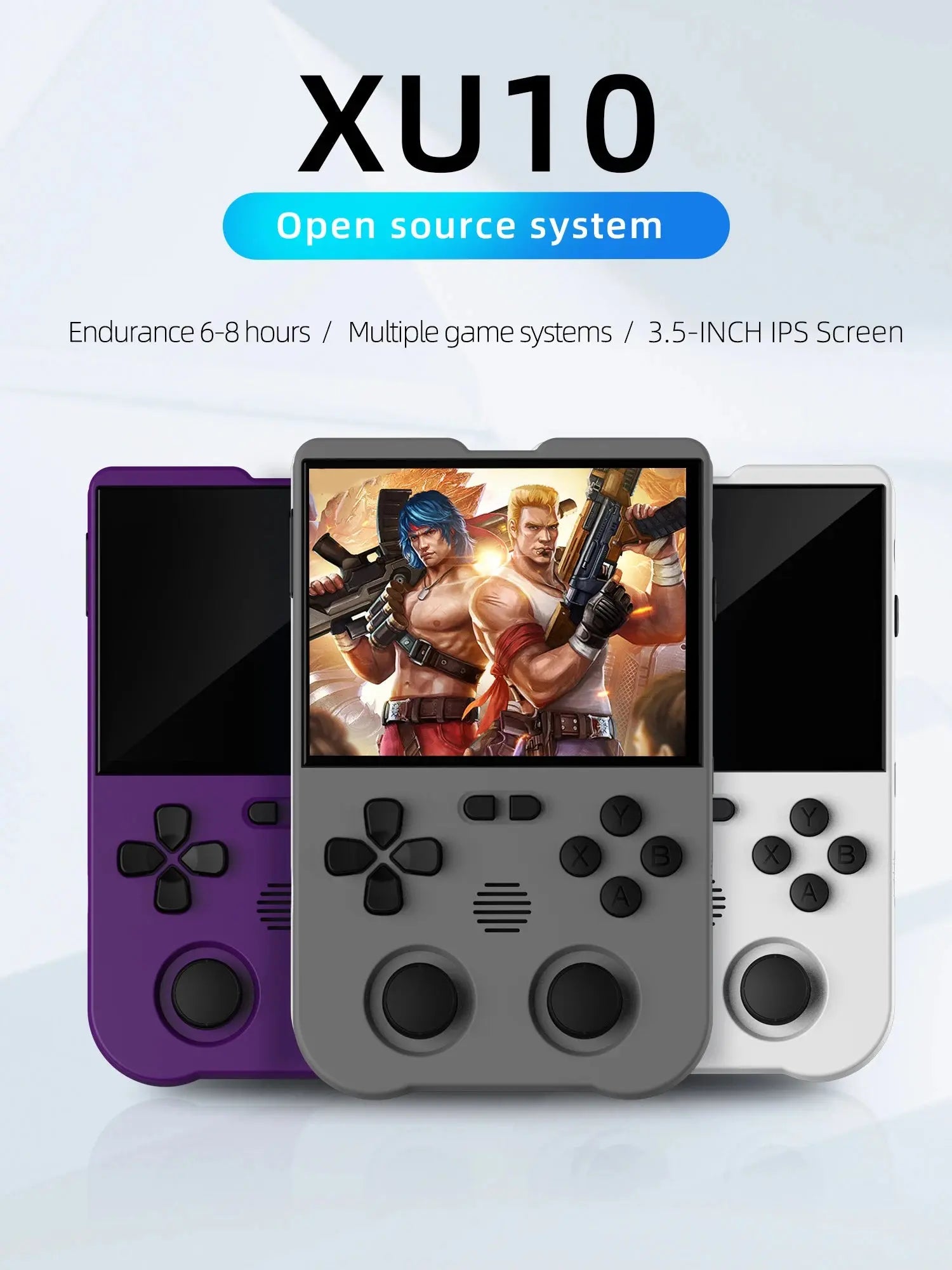 Ampown XU10 Handheld Game Console 3.5" IPS Screen 3000mAh Battery Linux System Built-in Retro Games Portable Video Game Console Ai-TechWorld 