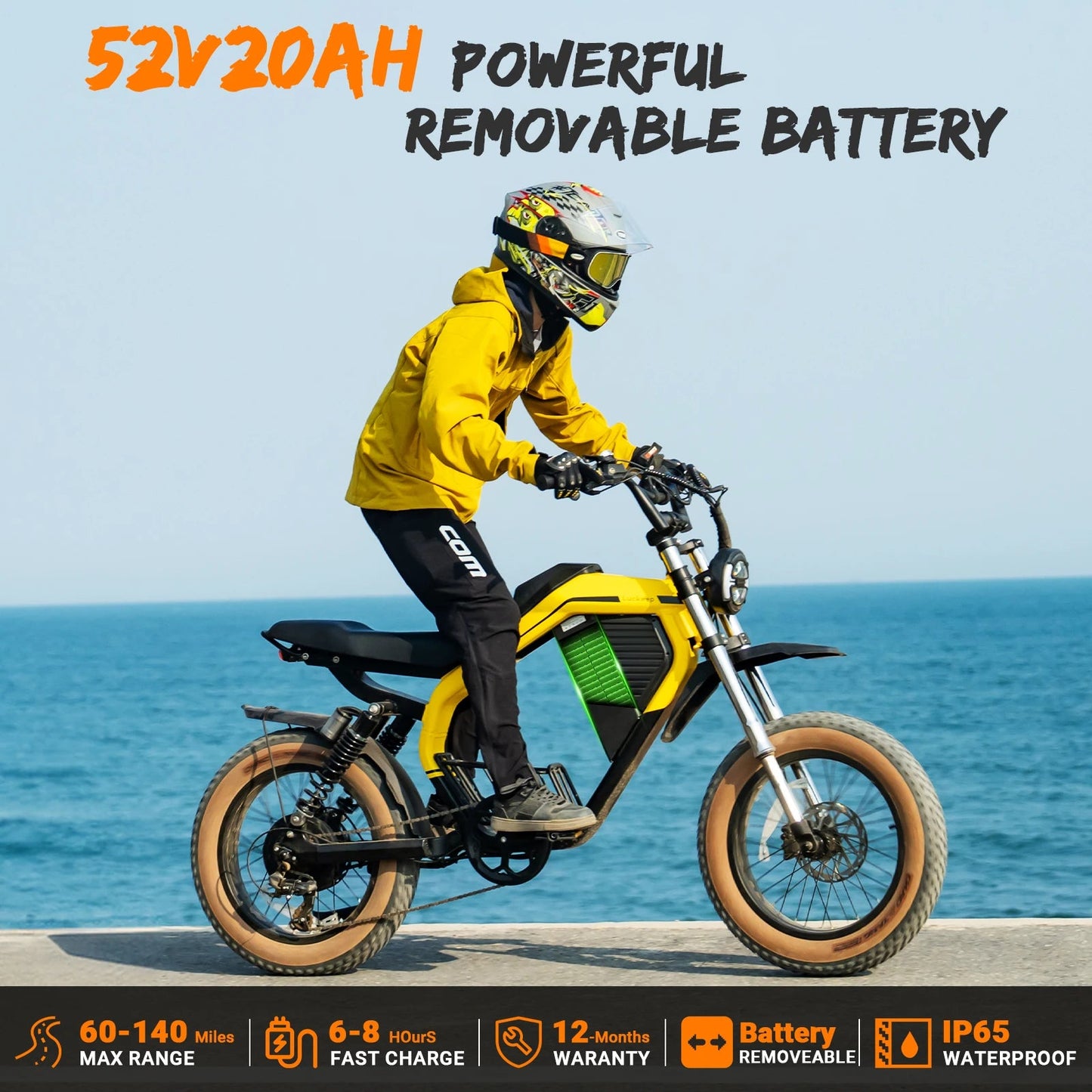 Luckeep M5 MAX Electric Bike for Adults,2000W Peak Motor,37.5MPH, 52V 20AHBattery Ebike,80 Miles 20" Fat Tire Electric Dirtbike Ai-TechWorld 