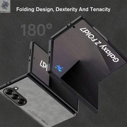 Sheepskin Leather Case For Samsung Galaxy Z Fold7 Fold6 Fold5 Fold4 Fold3 5G TPU Soft Frame Protect Shell Sumsung Fold 7 6 5 4 3 Ai-TechWorld 