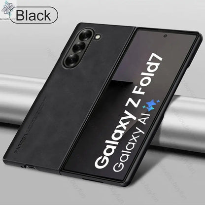 Sheepskin Leather Case For Samsung Galaxy Z Fold7 Fold6 Fold5 Fold4 Fold3 5G TPU Soft Frame Protect Shell Sumsung Fold 7 6 5 4 3 Ai-TechWorld 