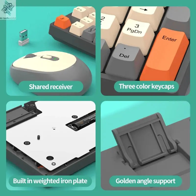 Shipadoo Wireless Keyboard and Mouse Combo Set Gaming Wireless Laptop Desktop Computer Office Accessories Free Wireless Mouse Ai-TechWorld 