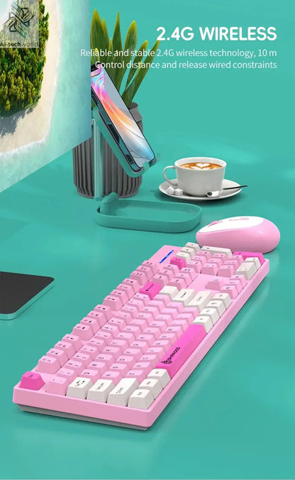 Shipadoo Wireless Keyboard and Mouse Combo Set Gaming Wireless Laptop Desktop Computer Office Accessories Free Wireless Mouse Ai-TechWorld 