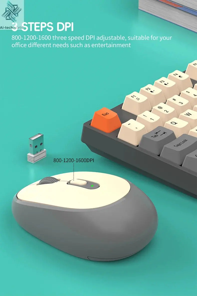 Shipadoo Wireless Keyboard and Mouse Combo Set Gaming Wireless Laptop Desktop Computer Office Accessories Free Wireless Mouse Ai-TechWorld 