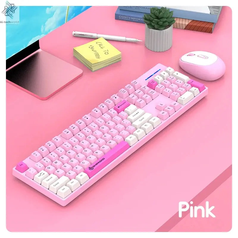 Shipadoo Wireless Keyboard and Mouse Combo Set Gaming Wireless Laptop Desktop Computer Office Accessories Free Wireless Mouse Ai-TechWorld 