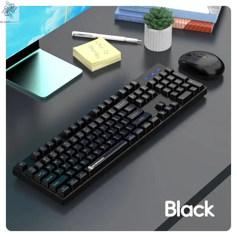 Shipadoo Wireless Keyboard and Mouse Combo Set Gaming Wireless Laptop Desktop Computer Office Accessories Free Wireless Mouse Ai-TechWorld 
