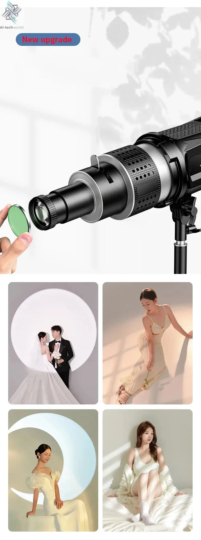 Shiyan Optical Focusing Projection Photography Spotlight For Aputure Godox Jinbei Bowens Mount LED Light Flash Strobe Light Ai-TechWorld 