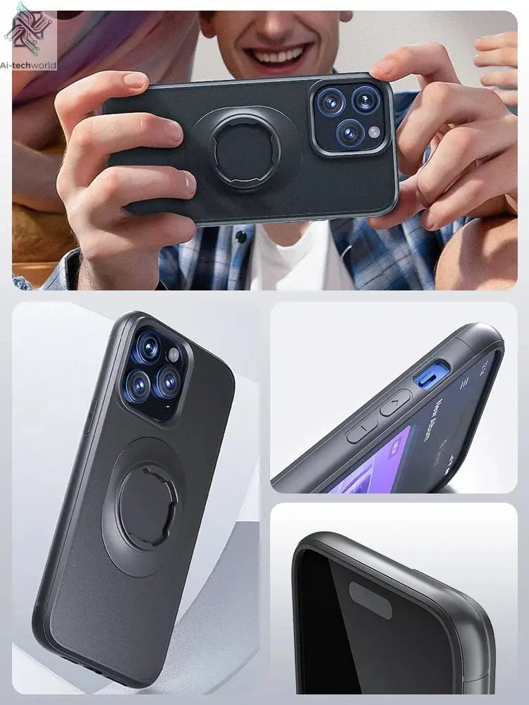 Shockproof Case for iPhone 17/16/15/14Plus/13/12/11Pro/XsMax/XR Quad - style Motorbike/Bike Holder/Car Mount with Lock - in Design - Ai - TechWorld