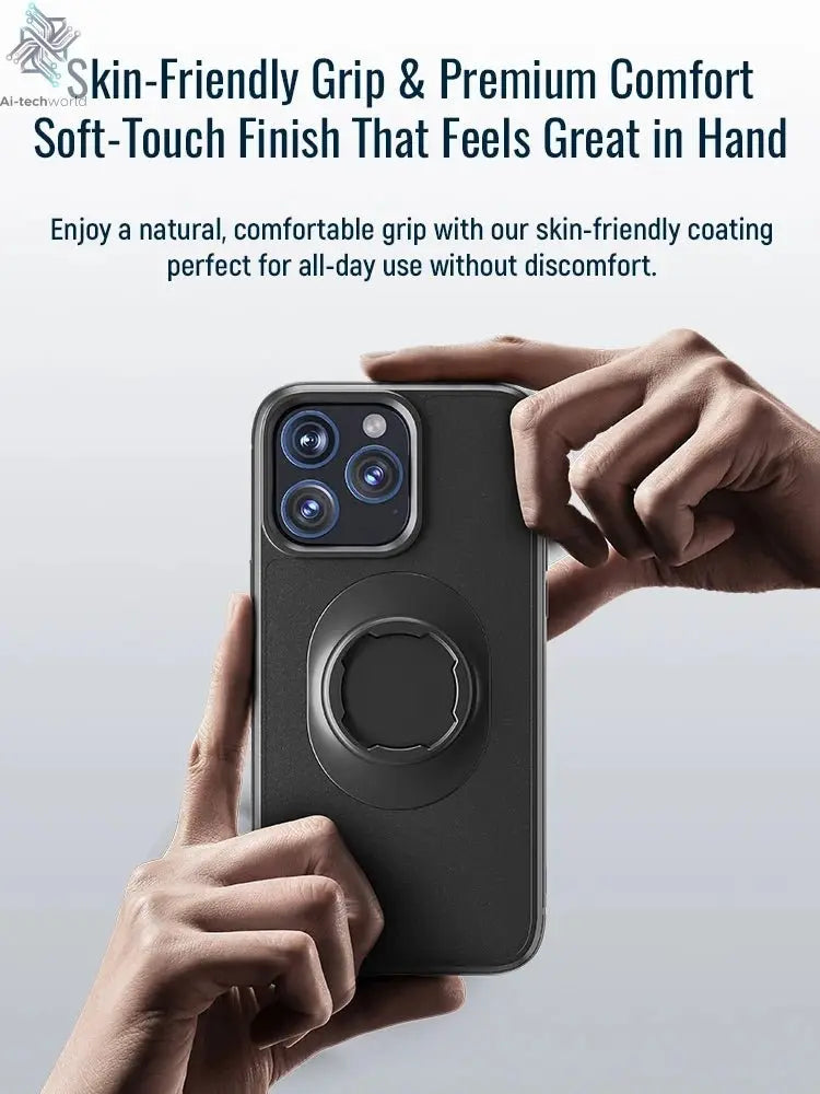 Shockproof Case for iPhone 17/16/15/14Plus/13/12/11Pro/XsMax/XR Quad - style Motorbike/Bike Holder/Car Mount with Lock - in Design - Ai - TechWorld