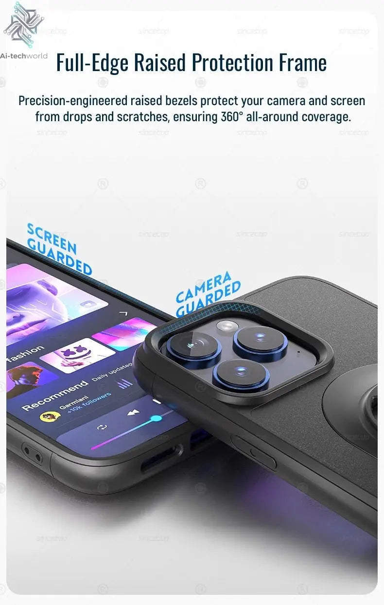 Shockproof Case for iPhone 17/16/15/14Plus/13/12/11Pro/XsMax/XR Quad - style Motorbike/Bike Holder/Car Mount with Lock - in Design - Ai - TechWorld