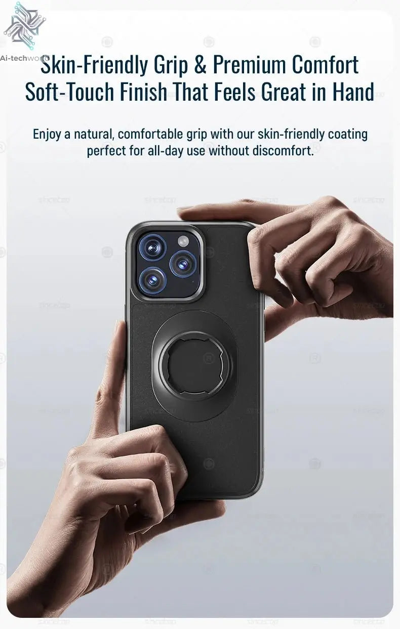 Shockproof Case for iPhone 17/16/15/14Plus/13/12/11Pro/XsMax/XR Quad - style Motorbike/Bike Holder/Car Mount with Lock - in Design - Ai - TechWorld